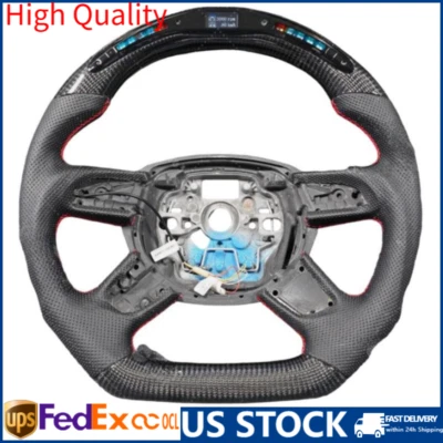 Реальный углеродного волокна светодиодный спортивный руль подходит 2012 + Audi A4 A5 A6 A7 A8 Q7  - Изображение 1 из 4