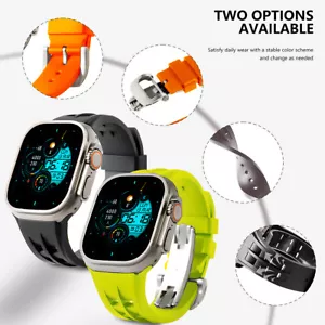Silicone Band For Apple Watch Ultra2 49mm 9 8 7 6 5 4 SE 42/44/45mm Rubber Strap - Picture 1 of 22