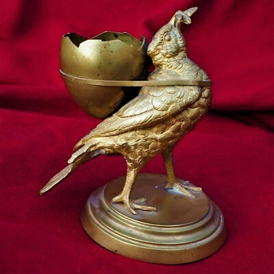 Antique Ormolu Bronze Sculpture Chicken Egg Bee Apiary Garden Pet Art Deco Bird - image 1 of 4