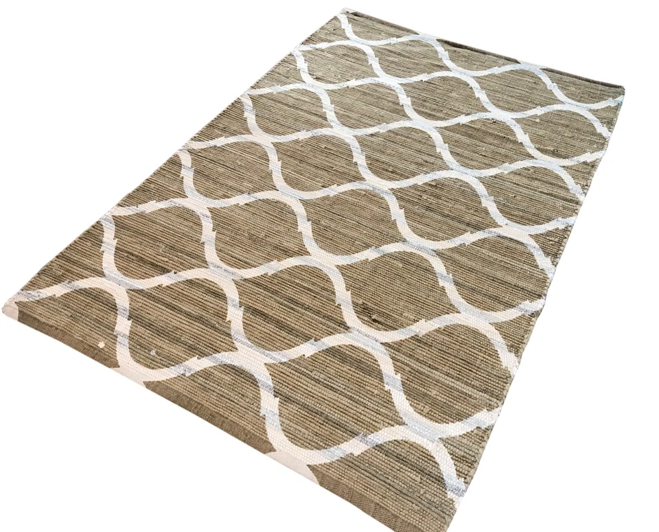 Handgewebter Kilim Dhurry Chindi Teppich Baumwolle 120X180 CM Flickenteppich - Bild 1 von 4