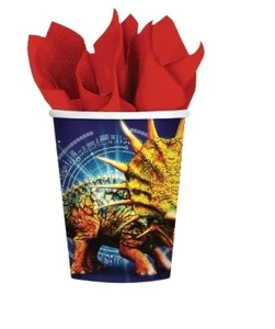 Dinosaur Party Supplies Cups 8 Pack Paper Jurassic World Birthday Boy Tableware - Picture 1 of 1