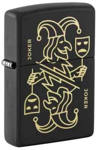 Zippo 46290, Masked Joker Card Design, Black Matte Lighter, NEW - Picture 1 of 3