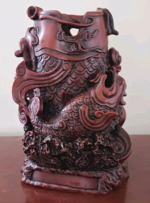 Sou Shan Stone Ware A603 carpas, maceta expositora de peces hecha en Taiwán 8" de alto Foto 1 de 4