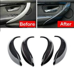 Cubierta interior de manija de puerta de fibra de carbono para BMW F30 F31 320i 328i 2013-2018 - Imagen 1 de 13