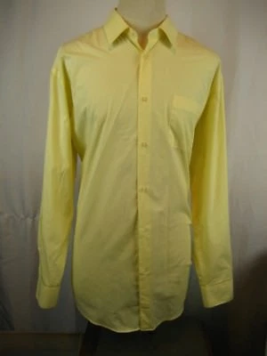 Camisa de vestir para hombre Versa Collezioni mezcla de algodón amarilla LS fácil cuidado talla 17,5-36/37 Foto 1 de 4