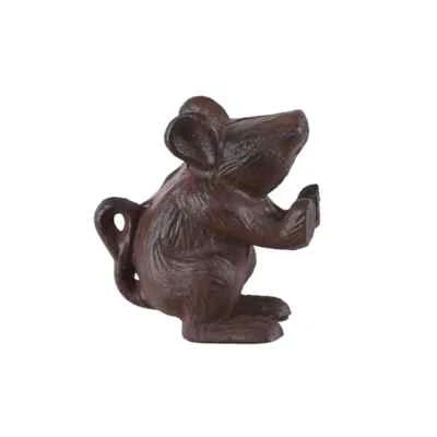 Винтажный чугунный коричневый дверной ограничитель для мыши высотой 4,5 дюйма - Изображение 1 из 2