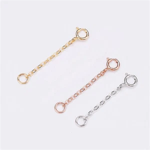 2X Genuine 925 Sterling Silver Chain Extender Necklace Bracelet Anklet Extension - Picture 1 of 9