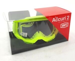 100% Adult Accuri 2 Goggles MX Offroad Fluo Yellow - Clear