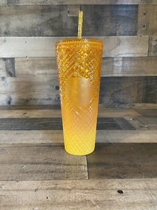 Starbucks Summer 2022 Orange / Mango Ombre Jeweled 24 oz Tumbler (Cold Cup) NEW - Picture 1 of 4