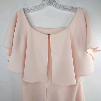 American Living Women's Dress Size 12 Flutter Sleeve Cape Light Orange - Image 1 of 4