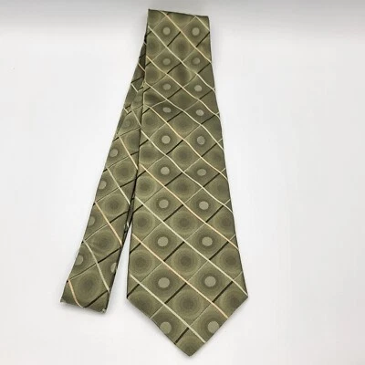⭐️ Murano Men's Neck Tie Polka Dot Green Black - 4" x 58" - 100% Silk - Image 1 of 2