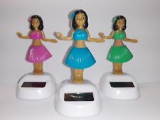 3 Solor Powered Hawaiian Dancing ALOHA Luau Hula Girl Multi Color