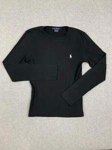 Ralph Lauren Sport Shirt Black White Pony M Medium Long Sleeve Youth Boy's - Picture 1 of 8