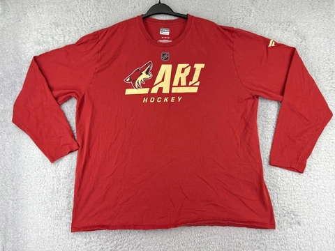Arizona Coyotes Shirt Mens 3XL Red Long Sleeve NHL Hockey 100% Cotton Crew Neck Cover