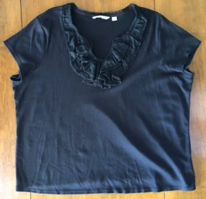 Isaac Mizrahi Live schwarzes gerafftes T-Shirt Übergröße 3X - Bild 1 von 5