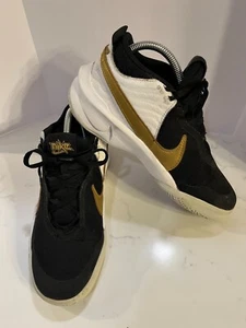 Nike Team Hustle DX-SU21 - Negro, Blanco y Dorado - Zapatos Juveniles Talla 6.5Y - Imagen 1 de 9