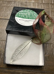 Vilmain & Klinger Pewter Rhododendron Leaf Pendant Or Ornament - Picture 1 of 6