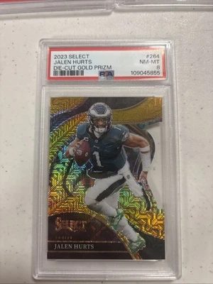 2023 Panini Select - Club Level Jalen Hurts #264 Gold Prizm /10 - Image 1 of 2