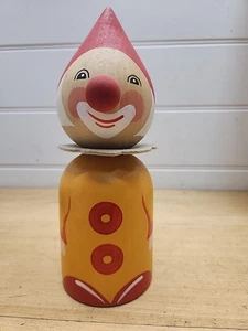 Large Ostheimer Kinderkram  Germany Wood Clown Money Box Bank - Foto 1 di 6