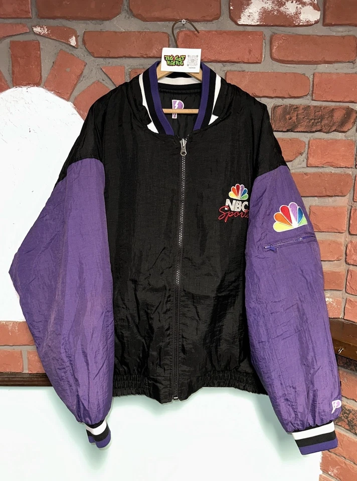 Vintage 90s Pro Player NBC Sports Reversible Zip Bomber Jacket XXL 2XL - Image 1 of 4