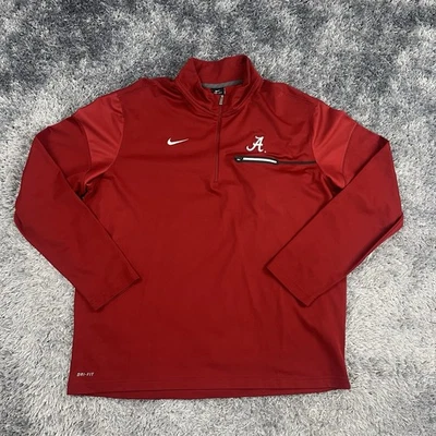 Alabama Crimson Tide Pullover Adult XXL Red 1/4 Zip Nike Sweatshirt Bama Men 2XL - Image 1 of 4