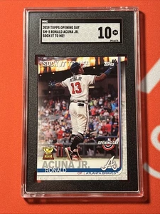 2019 Topps Opening Day Ronald Acuna Sock It To Me! SGC 10 GEM MINT SSP Case Hit - Picture 1 of 2
