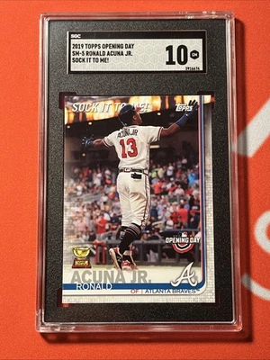 2019 Topps Opening Day Ronald Acuna Sock It To Me! SGC 10 GEM MINT SSP Case Hit - Image 1 of 2