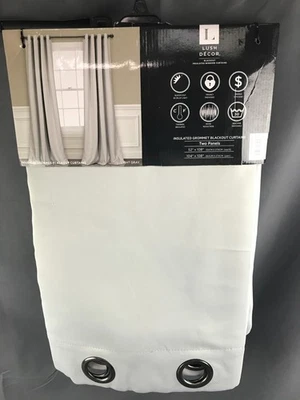 Lush Decor Light Gray Blackout Insulated Grommet Window Two Curtains 52" x 120" - Image 1 of 4