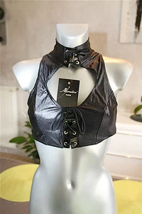 top boléro lacé satin fétiche ALTERNATIVE PARIS taille S (2) NEUF haut de gamme - Picture 1 of 2
