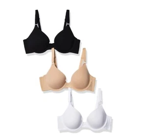 Paquete de 3 sujetadores con aros blancos/negros/desnudos Fruit of the Loom 36A nuevos sin etiquetas - Imagen 1 de 5