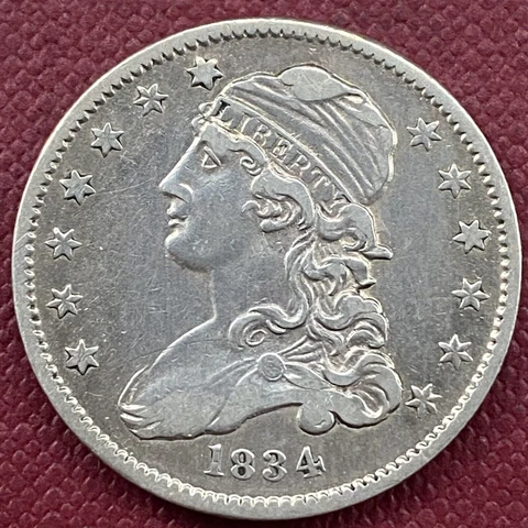 1834 Capped Bust Quarter 25c High Grade AU + Details #53351 Cover