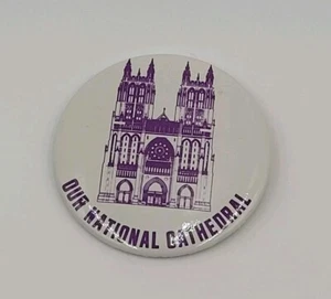 Vintage Washington National Cathedral Souvenir Pin back Button  - Picture 1 of 3