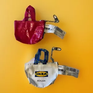 IKEA JAPAN Knolig Mini Coin Purse Change Zipper Money Bag Key Holders Set of 2 - Picture 1 of 8