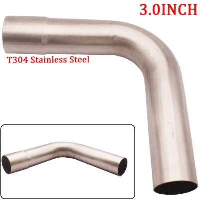 304 Stainless 3.0" INCH Exhaust Tubing Mandrel Bend Pipe 90 Deg expanded Piping - Image 1 of 4