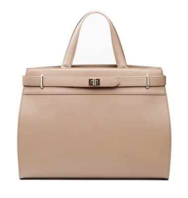 Monique Damen Tasche Aktentasche Umhängetasche Schultertasche 40x30x12,5cm Taupe - Bild 1 von 4