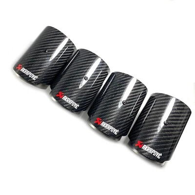 4 puntas de escape Akrapovic de fibra de carbono brillante para BMW M2/M3/M4/M5/M6 Foto 1 de 4