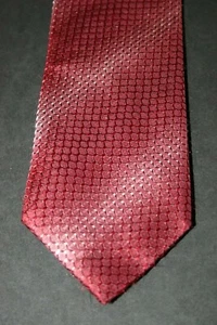 Cravatta collo Kenneth Cole Reaction seta rosso bordeaux lunga 59" - Foto 1 di 4