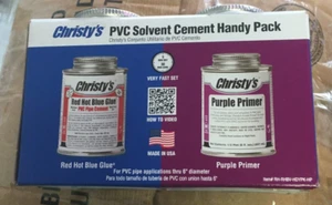 Christy's Handy Pack colla PVC cemento rosso caldo e primer viola NUOVO DI ZECCA - Foto 1 di 1