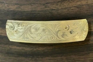 BARRETTE GOLD PAISLEY DESIGN CLIP CLOSURE - Picture 1 of 2