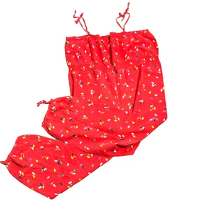 Vintage Adult Plus Size Red Clown Costume Balloon Dots Overalls USA Made VTG SEE - Picture 1 of 9