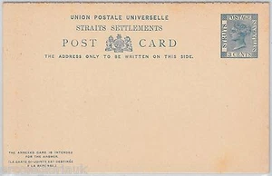 48978  STRAITS SETTLEMENTS - POSTAL STATIONERY CARD : H  & G  # 8 DOUBLE - Picture 1 of 1