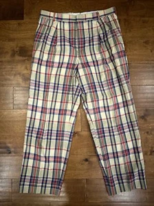 Pantalones Scottish Tartans by Corbin Vintage a Cuadros Rojo Azul Bronceado para Hombre Pequeños EE. UU. - Imagen 1 de 14