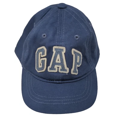 Chapéu Elástico Baby GAP Menino Azul Tamanho P/M Logotipo Patch 100% Algodão - Imagem 1 de 4