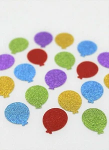 50 x GLOBOS BRILLANTES MULTICOLORES TARJETA PEQUEÑA ÁLBUM DE RECORTES ARTESANAL - Imagen 1 de 2