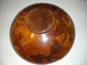 13" wood bowl carved Haiti vintage primitive - Picture 1 of 7