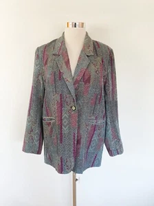 BILL BLASS BLASSPORT vintage 80s longline jacket blazer /AU 14, 16 / US 10, 12 - Picture 1 of 10