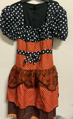 🎃 Disfraz de bruja a lunares para mujer (grande 14-16) Foto 1 de 2