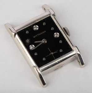 Orologio Vintage Wittnauer 10K Gold Filled Quadrante Nero 23mm - Non Funzionante - Foto 1 di 9