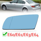 1x Left Wing Mirror Glass Heated Blue for BMW E60 E61 E63 E64 525i 530i 2003-10