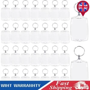 30 pcs Personalized Keychains Acrylic Clear Picture Keychain Transparent As Gift - Picture 1 of 12